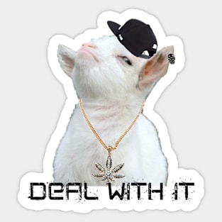 Deal With It (Smug Bastard Goat Meme) Sticker